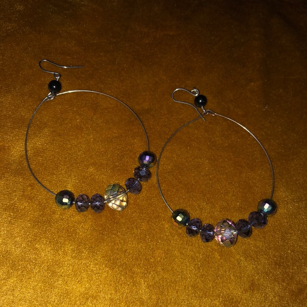 Handmade earrings with crystals